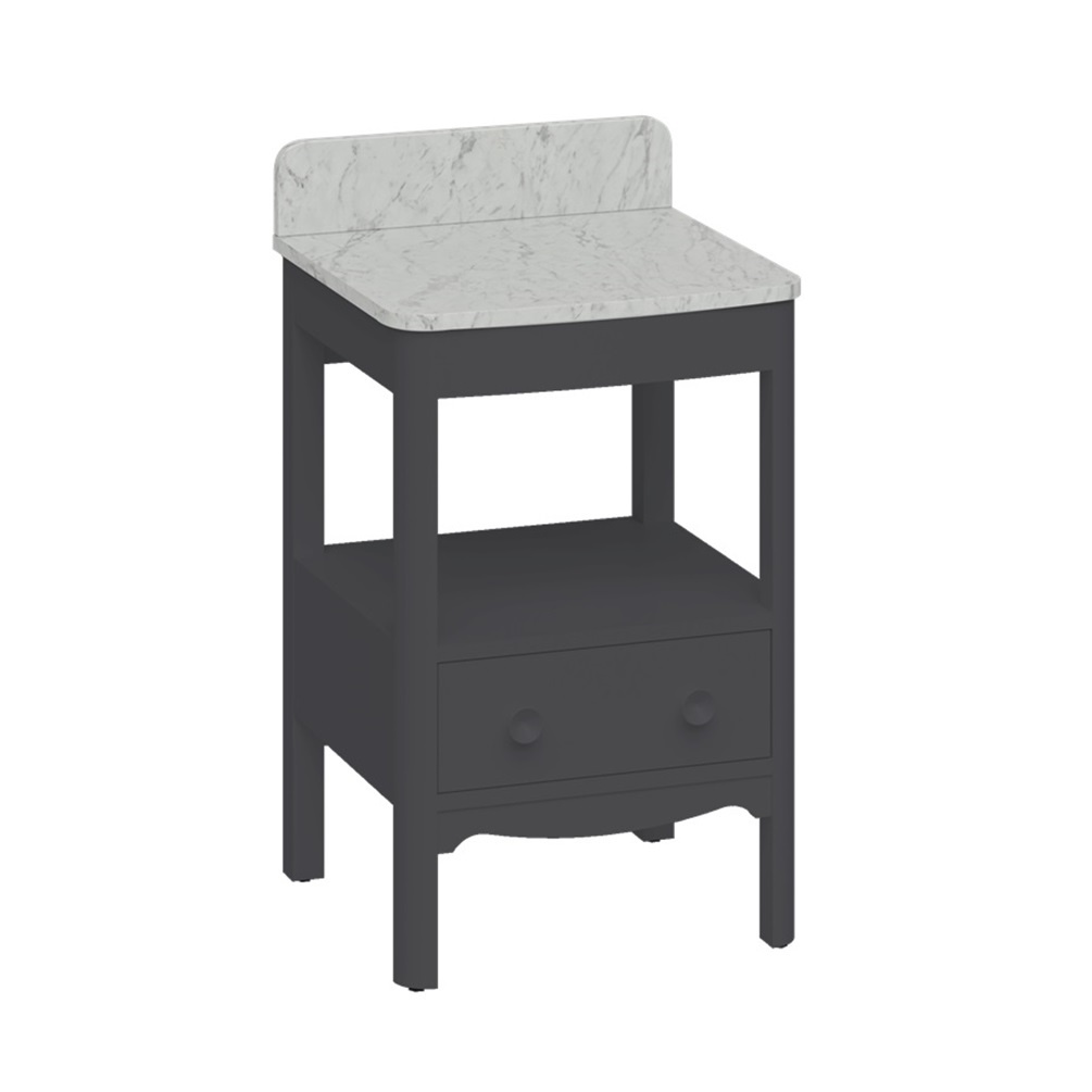 Product cut out image of Burlington Guild 560 Ashbee Grey furniture unit with carrara marble effect worktop GU5600DAG_FS GU560TMC